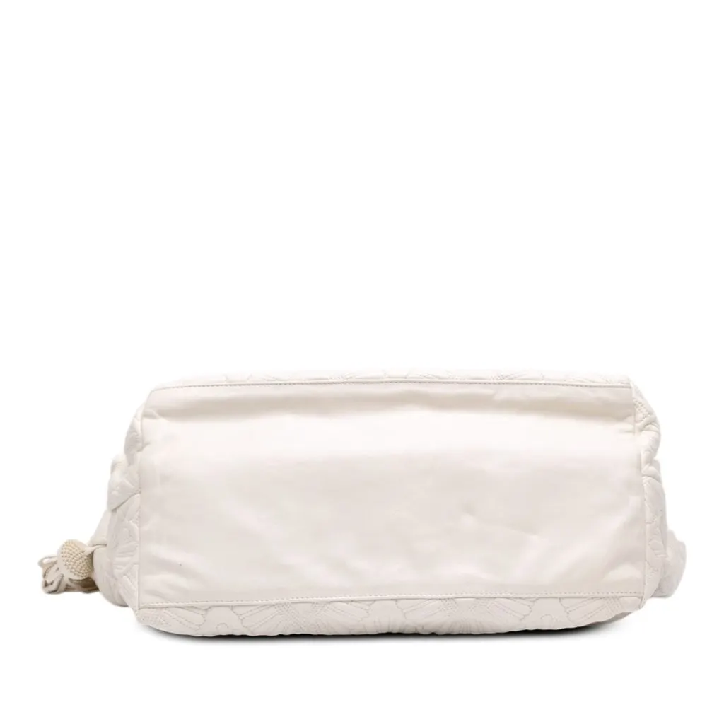 Chanel Quilted Calfskin Ca D'Oro Tote White Leather Very good - Inside View