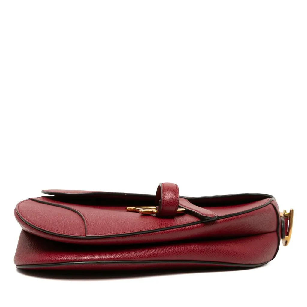 Dior Grained Calfskin Saddle Bag Red Leather Very good - Inside View
