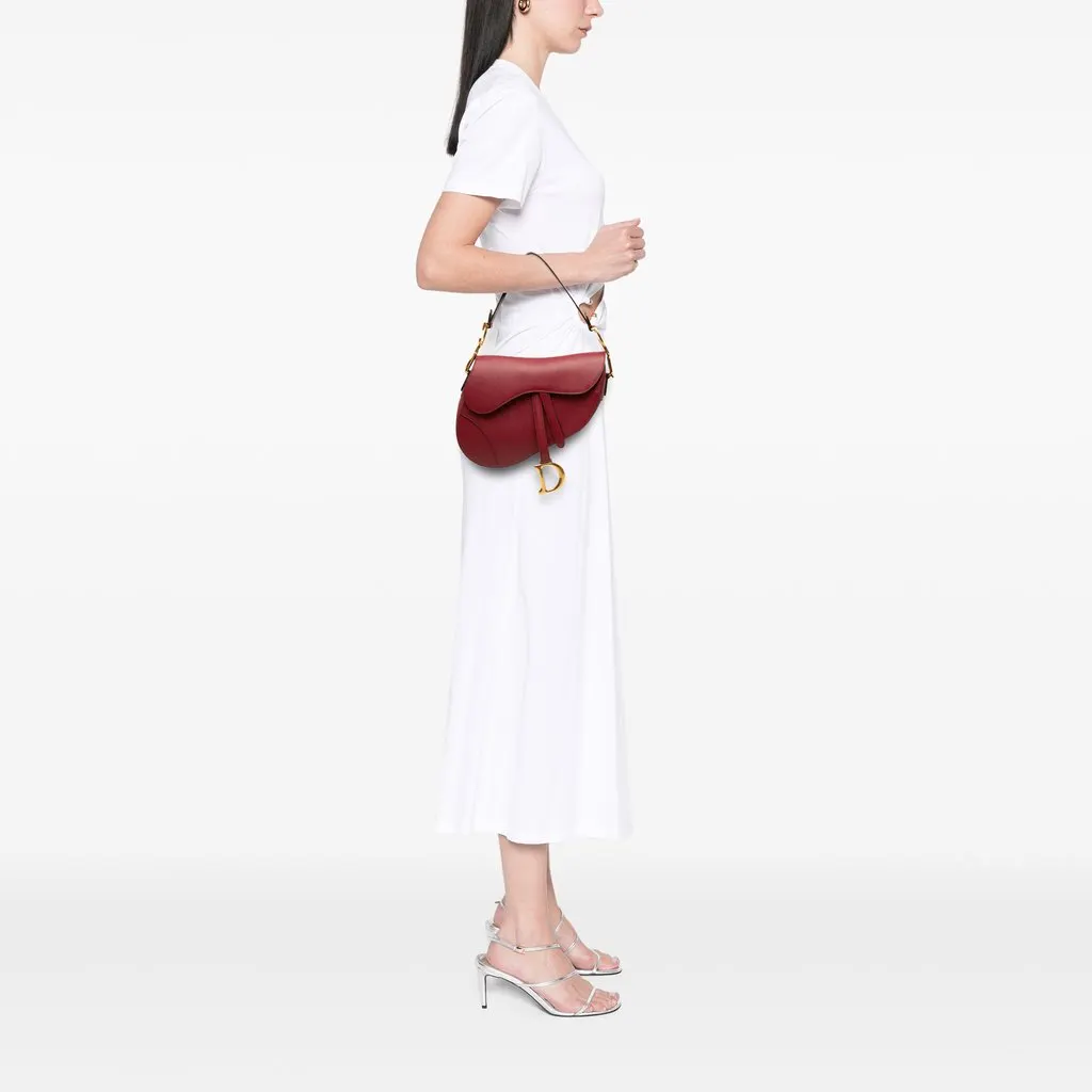 Dior Grained Calfskin Saddle Bag Red Leather Very good - Box View