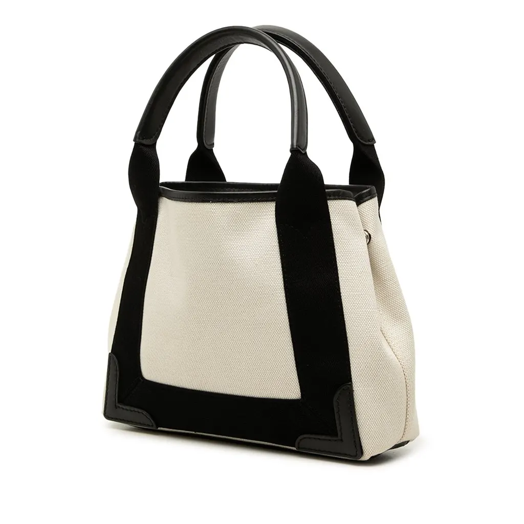 Balenciaga Canvas Navy Cabas Satchel XS Brown Very good - Back View