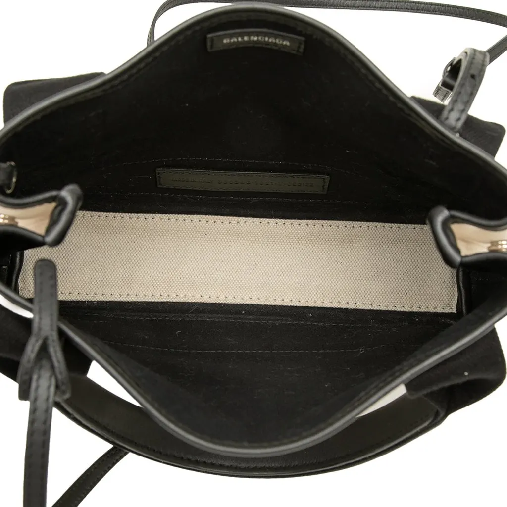 Balenciaga Canvas Navy Cabas Satchel XS Brown Very good - Model View