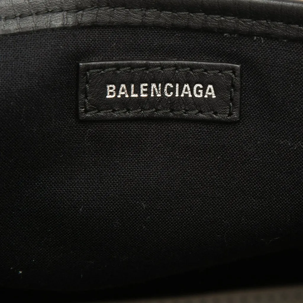 Balenciaga Canvas Navy Cabas Satchel XS Brown Very good - Box View