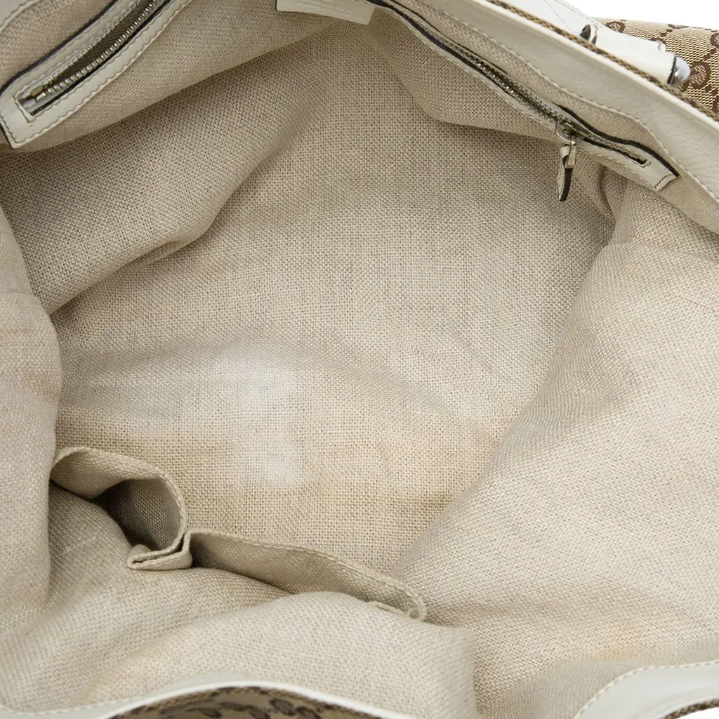 Gucci GG Canvas Icon Bit Tote Beige Canvas Good - Model View