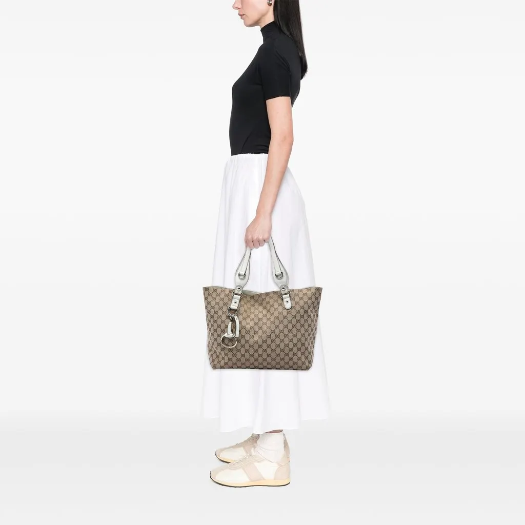 Gucci GG Canvas Icon Bit Tote Beige Canvas Good - Box View