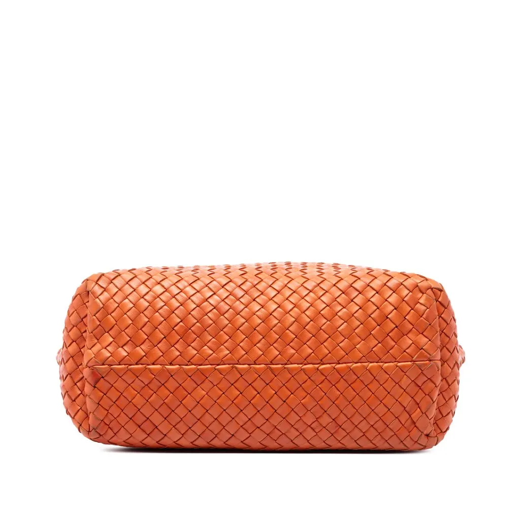Bottega Veneta Small Lambskin Intreccio Cabat Tote Orange Leather Very good - Inside View
