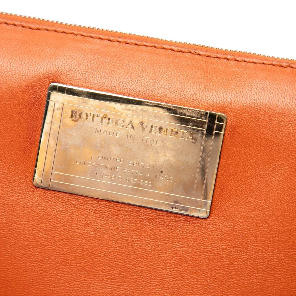 Bottega Veneta Small Lambskin Intreccio Cabat Tote Orange Leather Very good - Box View