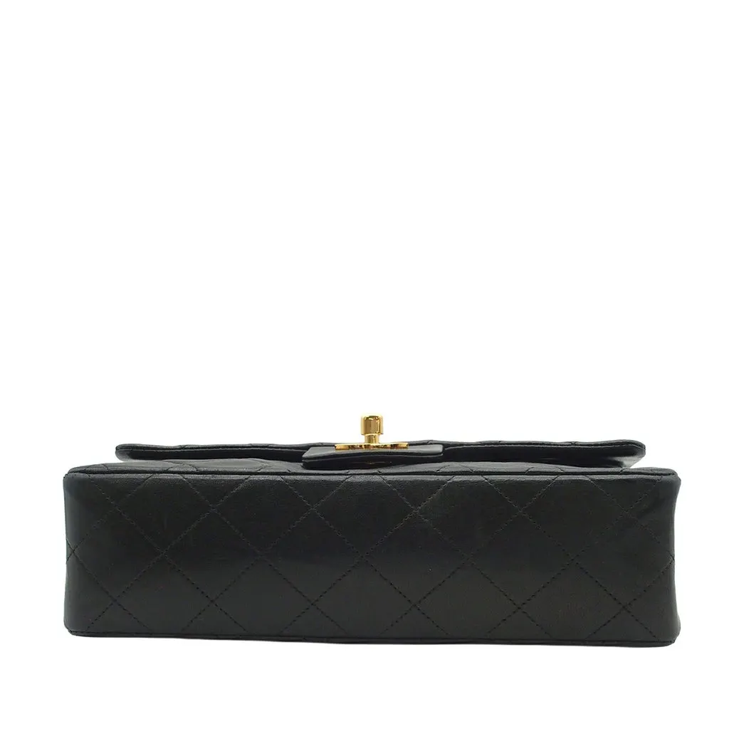 Chanel Small Classic Lambskin Double Flap Black Leather Very good - Inside View