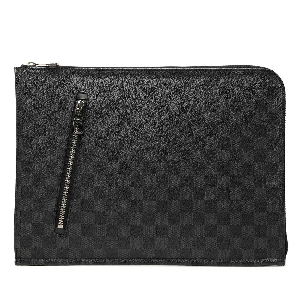 Louis Vuitton Damier Graphite Poche Documents Portfolio Black Canvas Very good - Front View