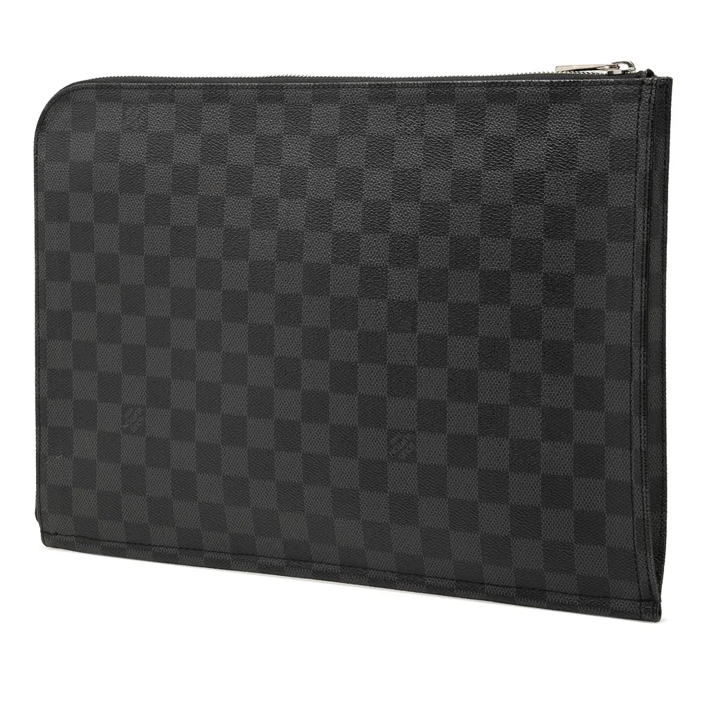 Louis Vuitton Damier Graphite Poche Documents Portfolio Black Canvas Very good - Back View