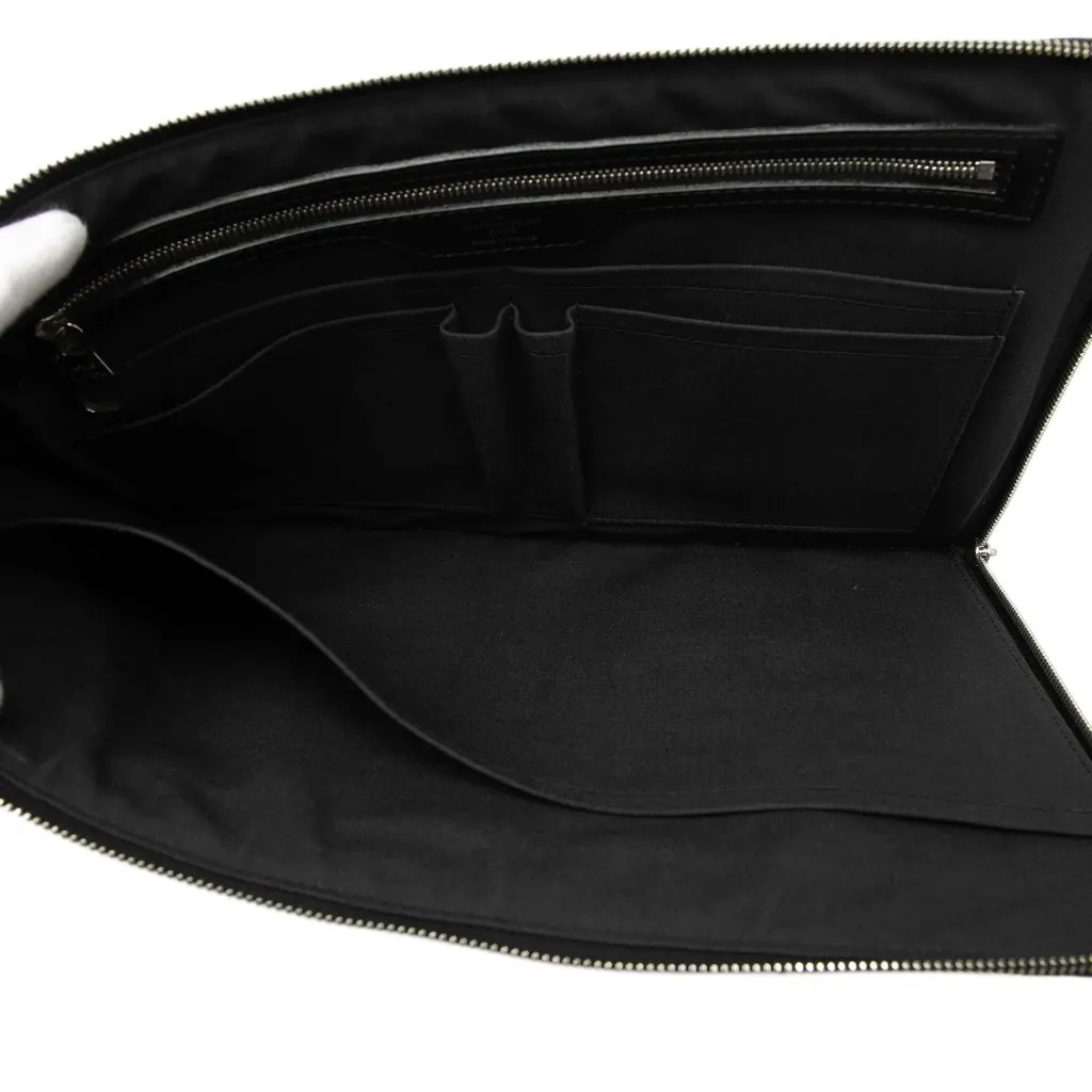 Louis Vuitton Damier Graphite Poche Documents Portfolio Black Canvas Very good - Model View