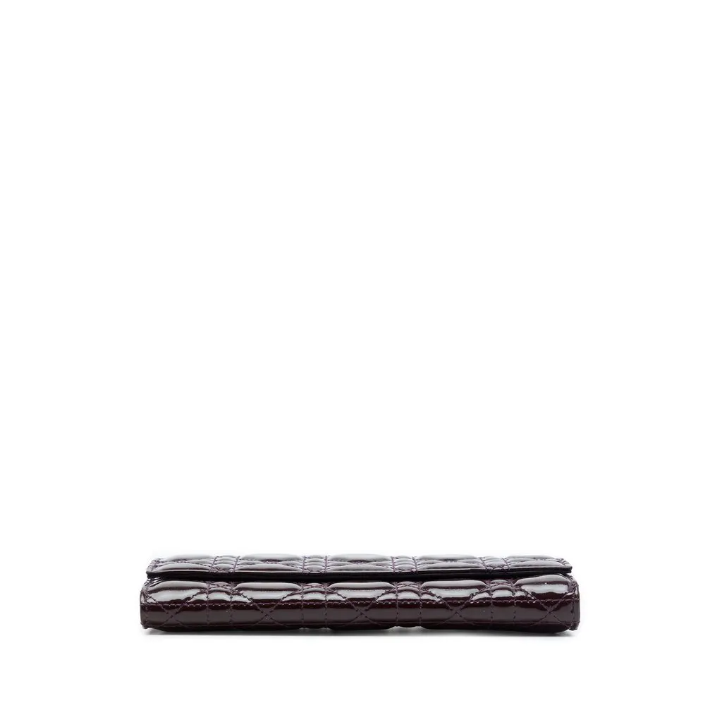 Dior Patent Cannage Lady Dior Wallet On Chain Purple Leather Very good - Inside View
