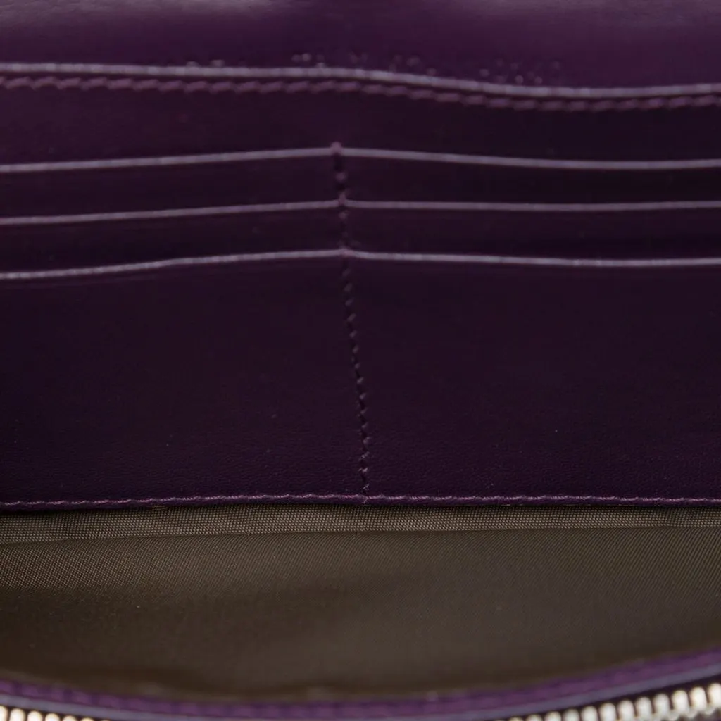 Dior Patent Cannage Lady Dior Wallet On Chain Purple Leather Very good - Model View