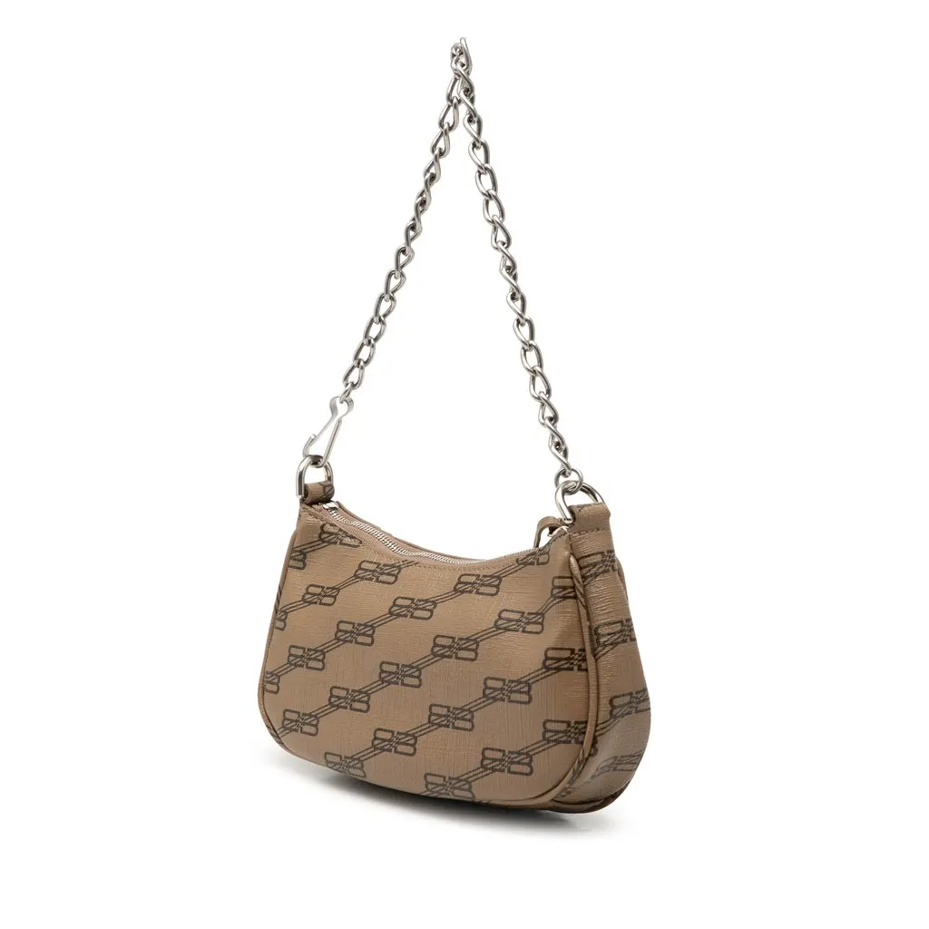Balenciaga Mini BB Monogram Coated Canvas Le Cagole Satchel Brown Canvas Very good - Back View