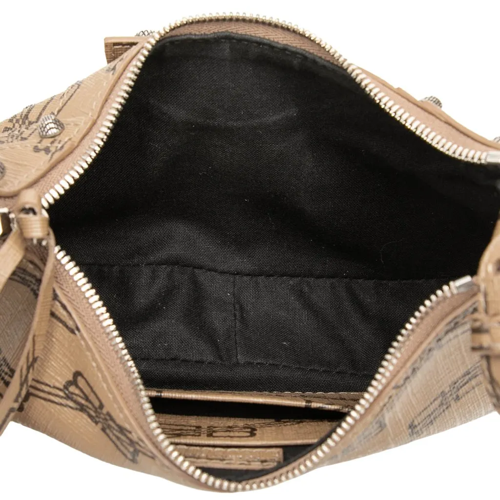Balenciaga Mini BB Monogram Coated Canvas Le Cagole Satchel Brown Canvas Very good - Model View
