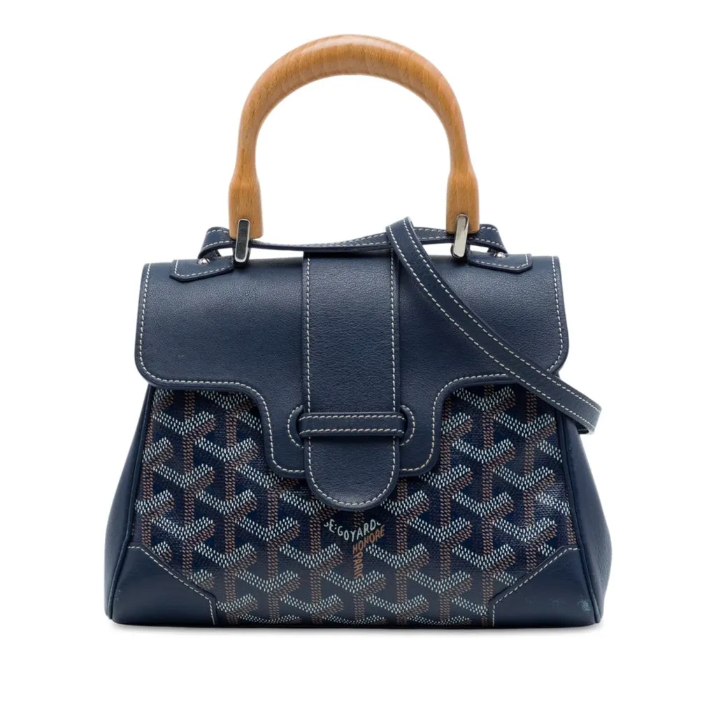 Goyard Mini Goyardine Saigon Structured Blue Very good - Front View