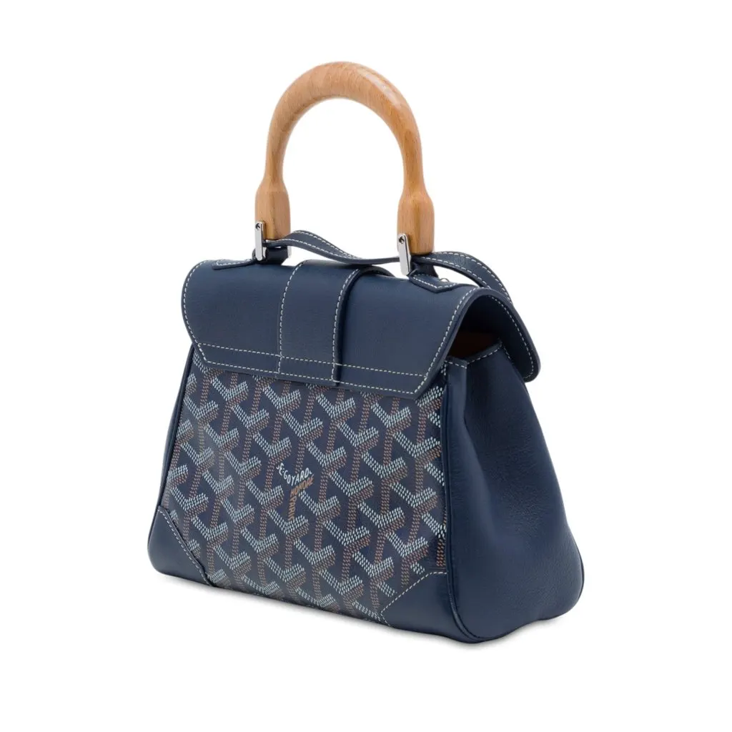 Goyard Mini Goyardine Saigon Structured Blue Very good - Back View