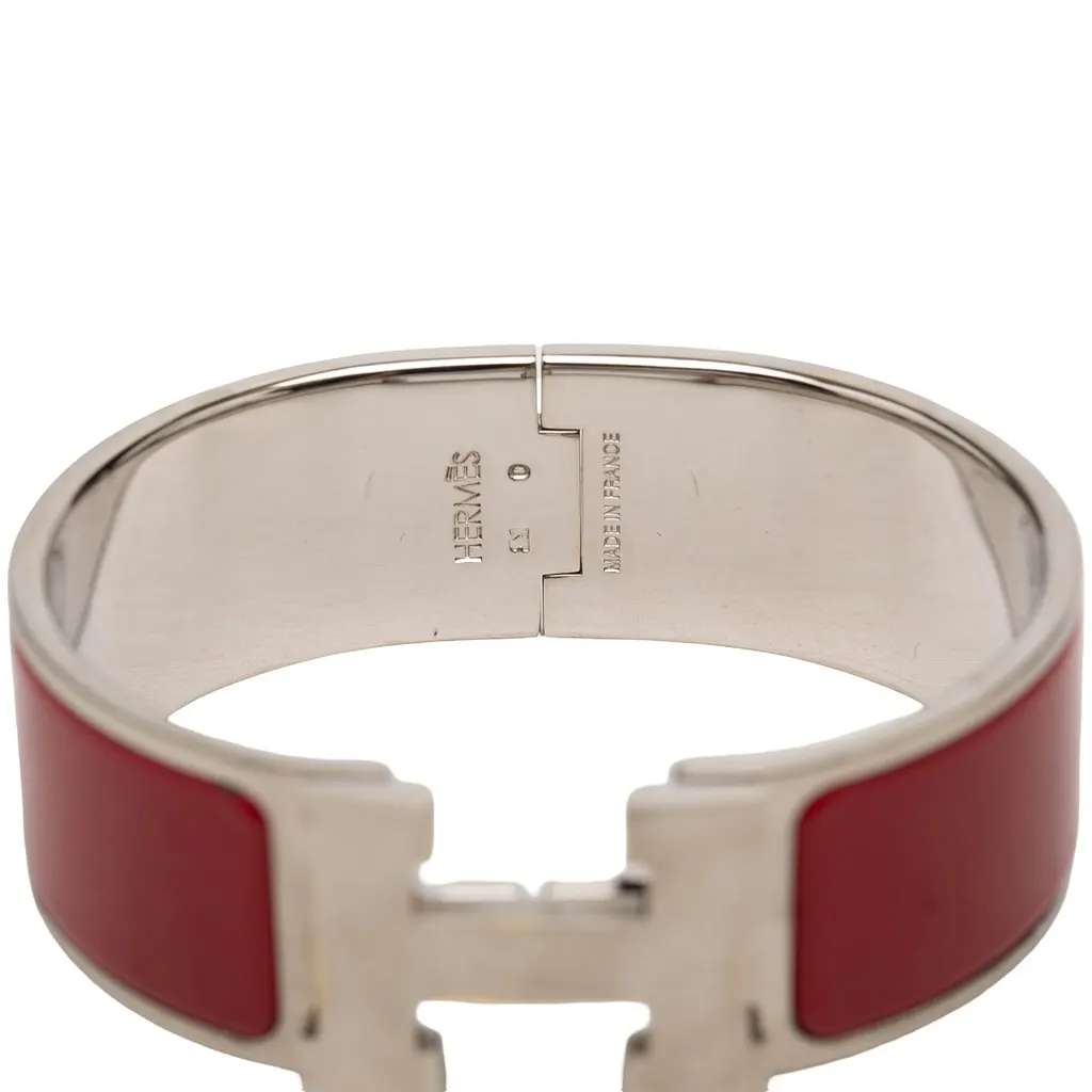 Hermès Wide Enamel Clic Clac H Bracelet GM Red Enamel Very good - Box View