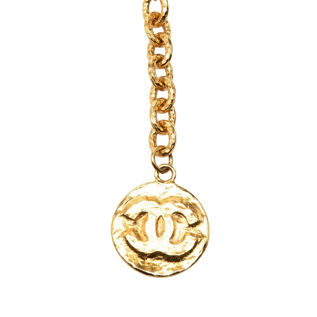 Chanel CC Gold Plated and Faux Pearls Chain Belt Gold Metal Very good - Back View