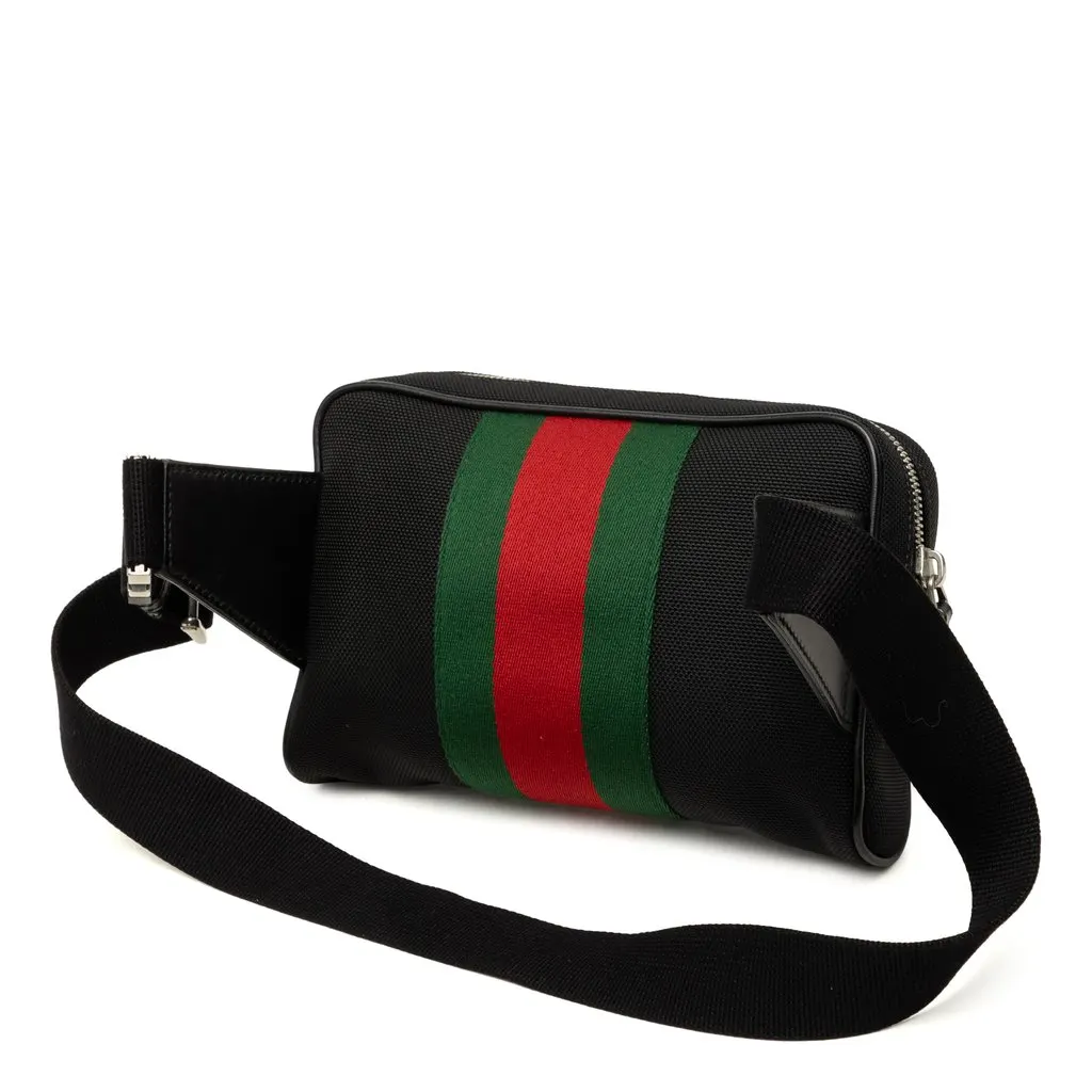Gucci Canvas Techno Web Belt Bag Black Canvas Very good - Back View