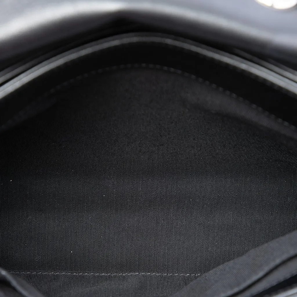 Chanel Large CC Quilted Patent Double Compartment Flap Black Leather Very good - Model View