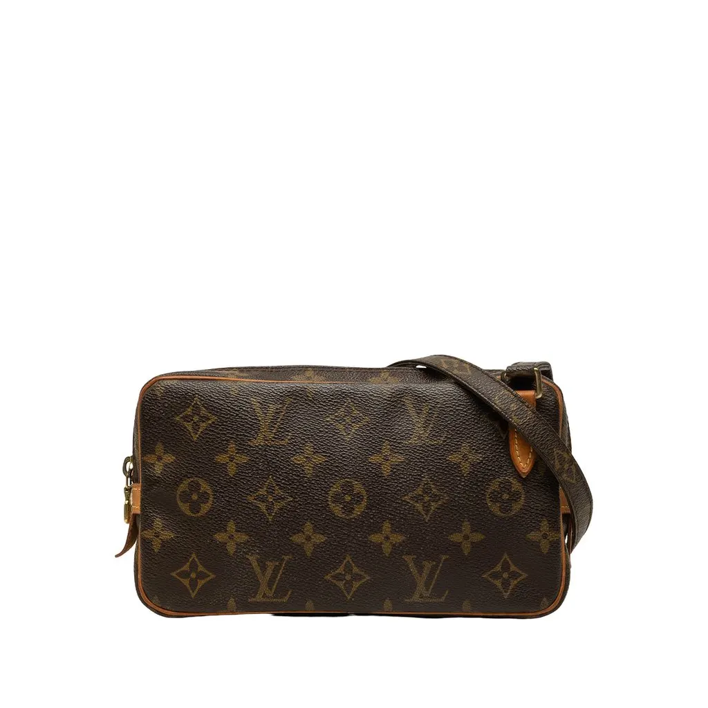Louis Vuitton Monogram Pochette Marly Bandouliere Brown Canvas Good - Front View