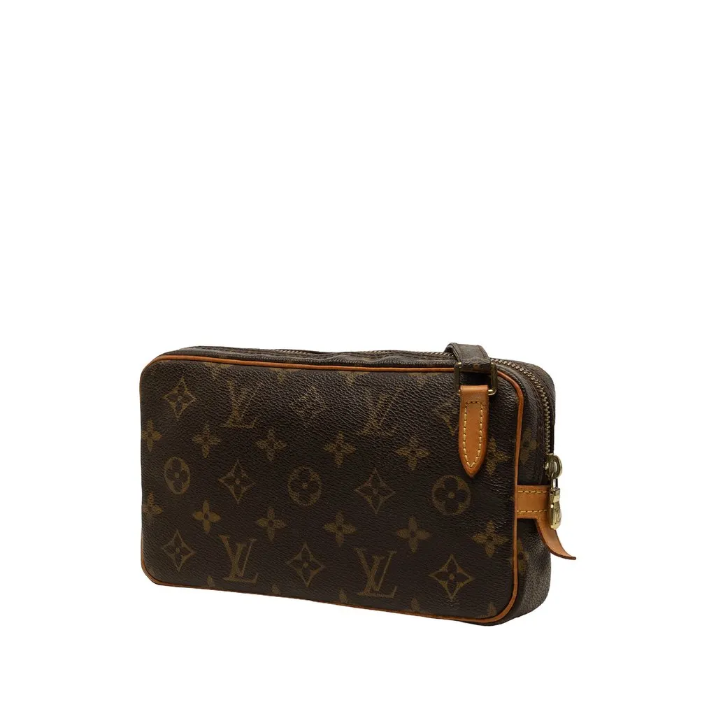 Louis Vuitton Monogram Pochette Marly Bandouliere Brown Canvas Good - Back View
