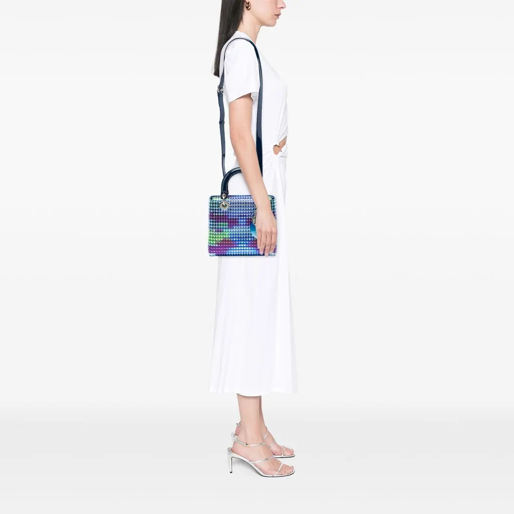 Dior Dior Lady Art No 3 Edition Li Shurui Medium Calfskin Printed and Studded Lady Dior Blue Leather Very good - Box View