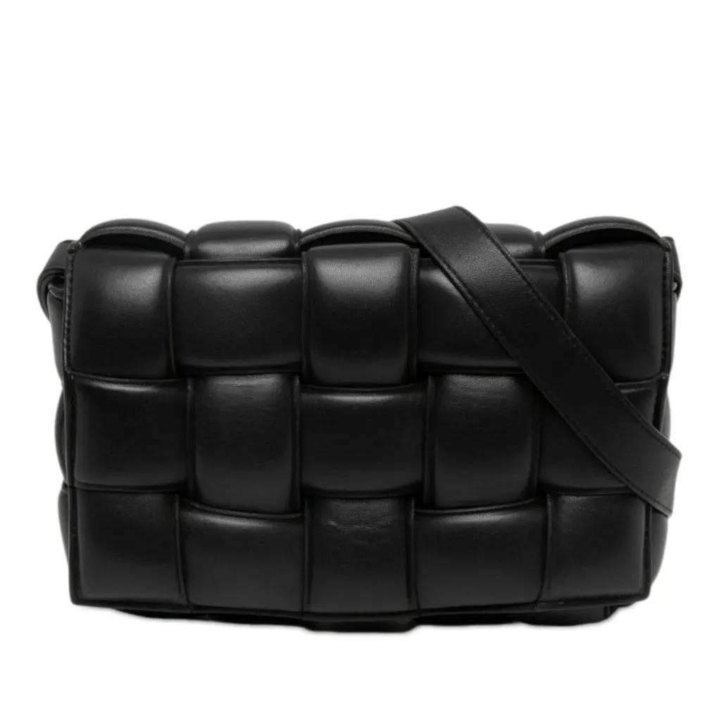 Bottega Veneta Nappa Intrecciato Padded Cassette Crossbody Black Leather Very good - Front View