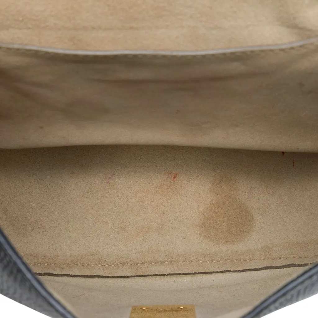 Chloé Small Bicolor Smooth and Grained Calfskin Drew Crossbody Black Leather Very good - Model View