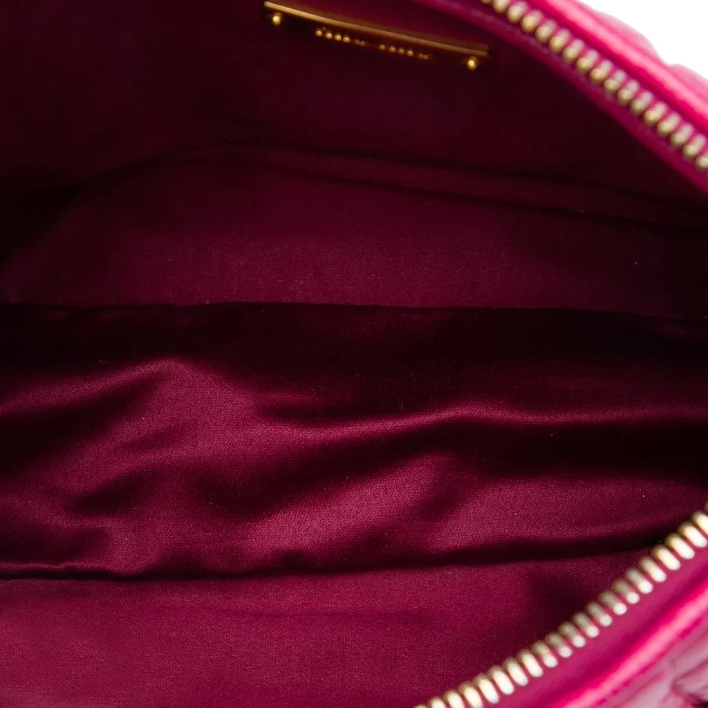 Miu Miu Matelasse Nappa Lux Charm Shoulder Bag Pink Leather Good - Model View