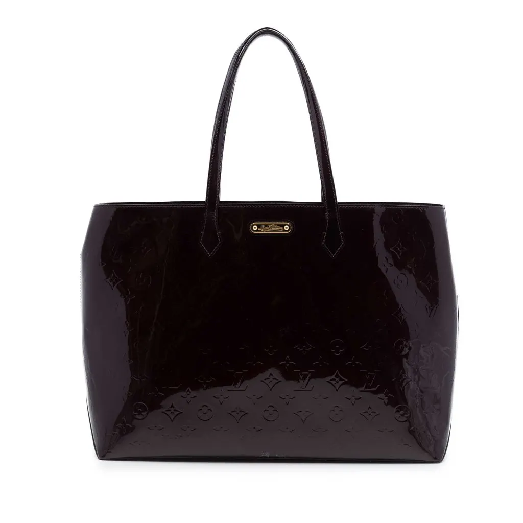 Louis Vuitton Monogram Vernis Wilshire GM Purple Leather Very good - Front View