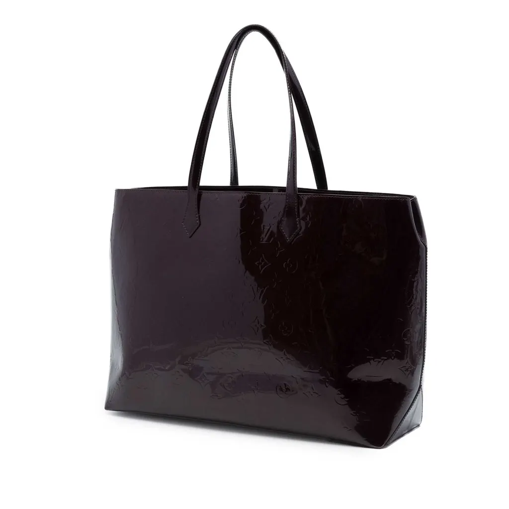 Louis Vuitton Monogram Vernis Wilshire GM Purple Leather Very good - Back View