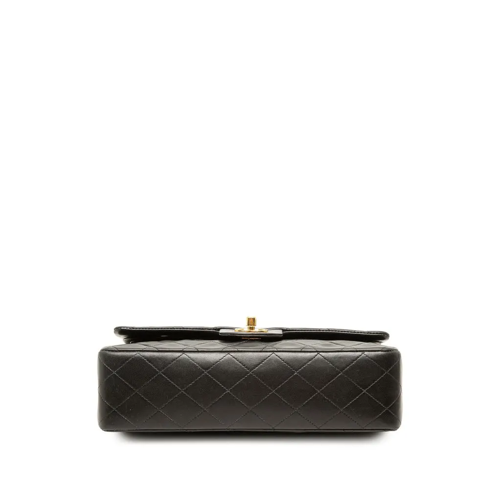 Chanel Medium Classic Lambskin Double Flap Black Leather Good - Inside View