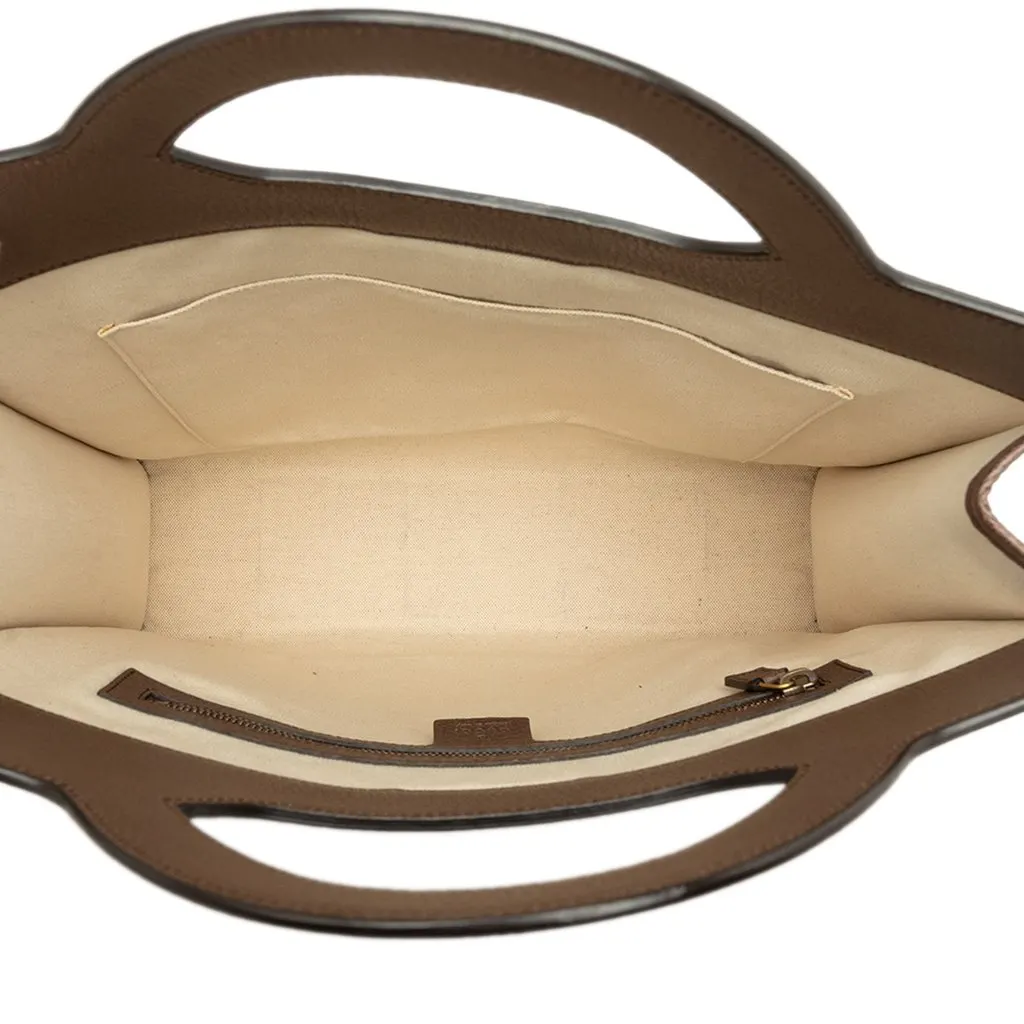 Gucci GG Supreme Web Ophidia Vertical Tote Beige Canvas Very good - Model View