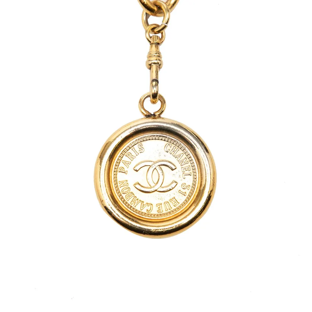 Chanel CC Gold Plated Medallion Chain Belt Gold Metal Very good - Back View
