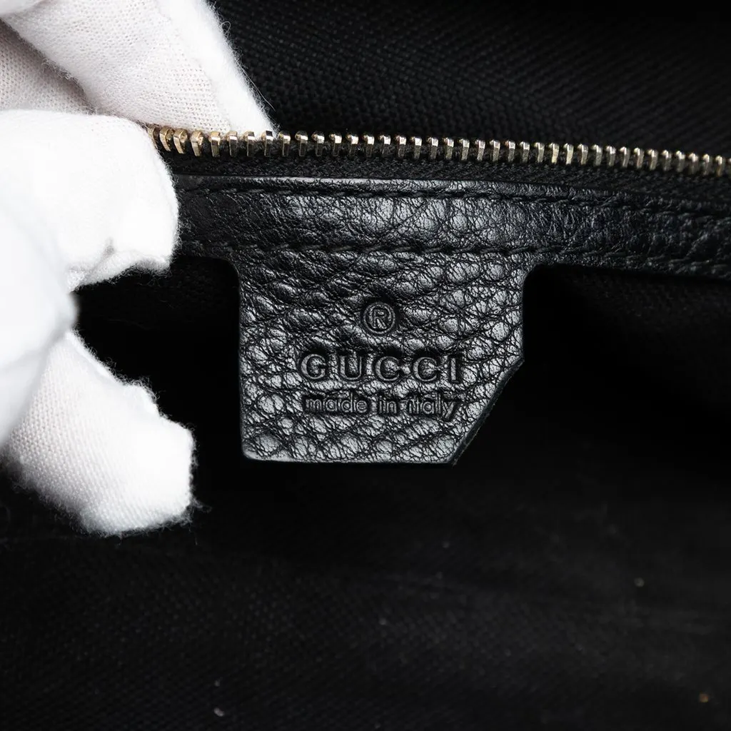 Gucci Tall Leather Bamboo Shopper Tote Black Leather Good - Box View