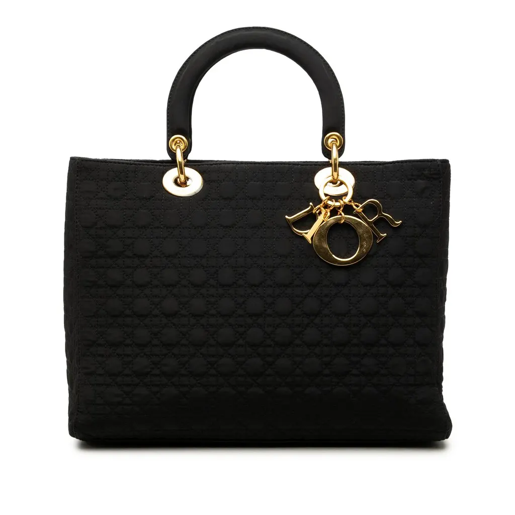 Dior Large Nylon Microcannage Lady Dior Black Polyamide Very good - Front View