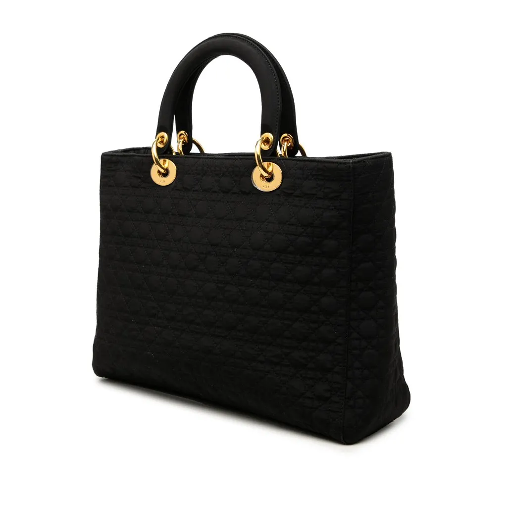 Dior Large Nylon Microcannage Lady Dior Black Polyamide Very good - Back View