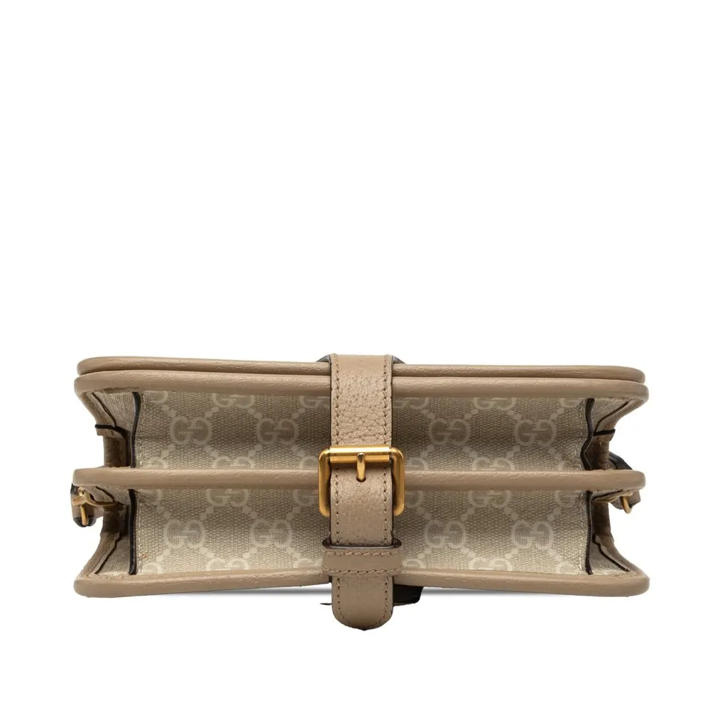 Gucci Mini GG Supreme Interlocking G Crossbody Beige Very good - Inside View