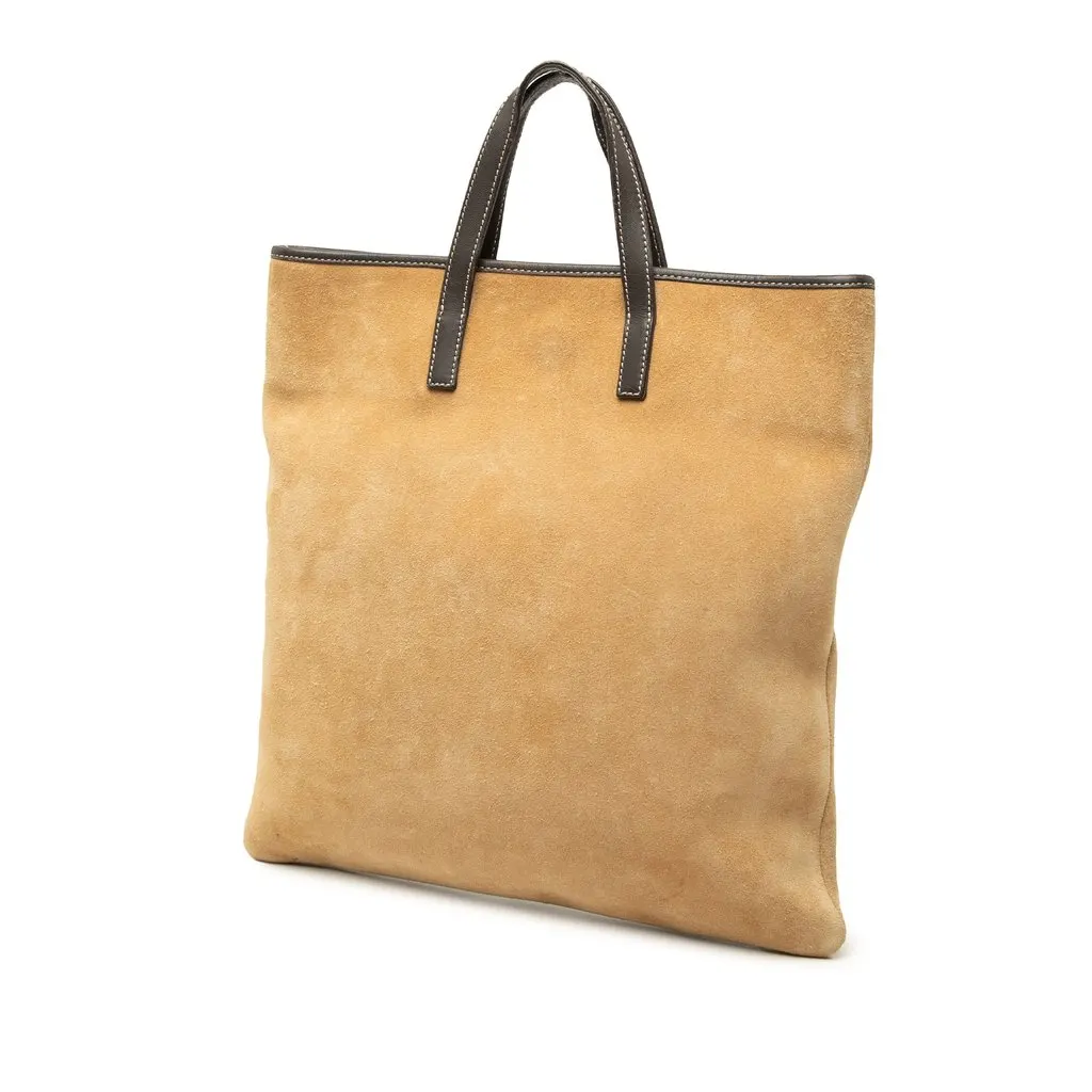 LOEWE Suede Anagram Tote Beige Leather Very good - Back View