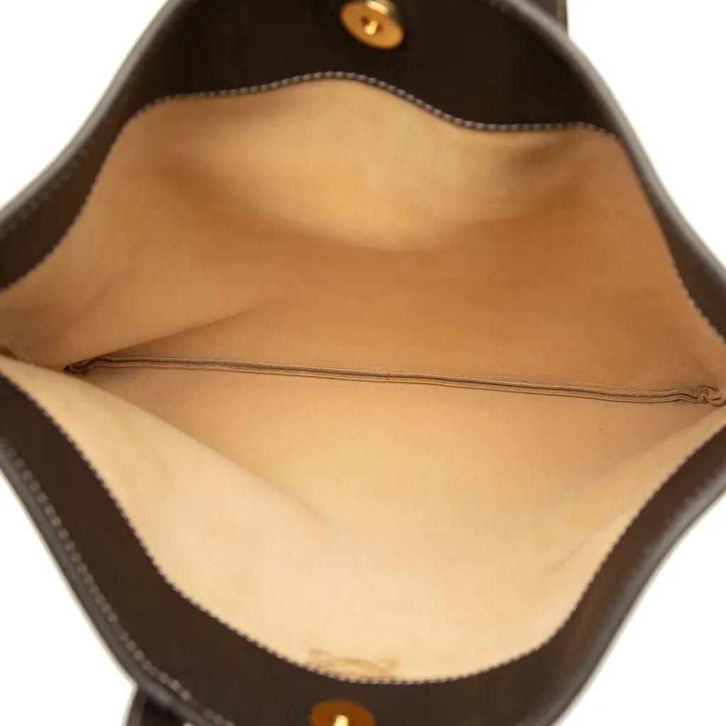 LOEWE Suede Anagram Tote Beige Leather Very good - Model View