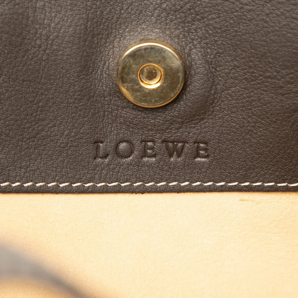 LOEWE Suede Anagram Tote Beige Leather Very good - Box View