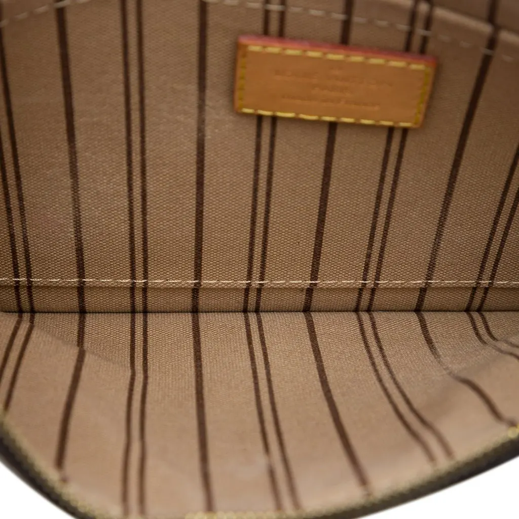 Louis Vuitton Monogram Neverfull MM Pouch Brown Canvas Very good - Model View