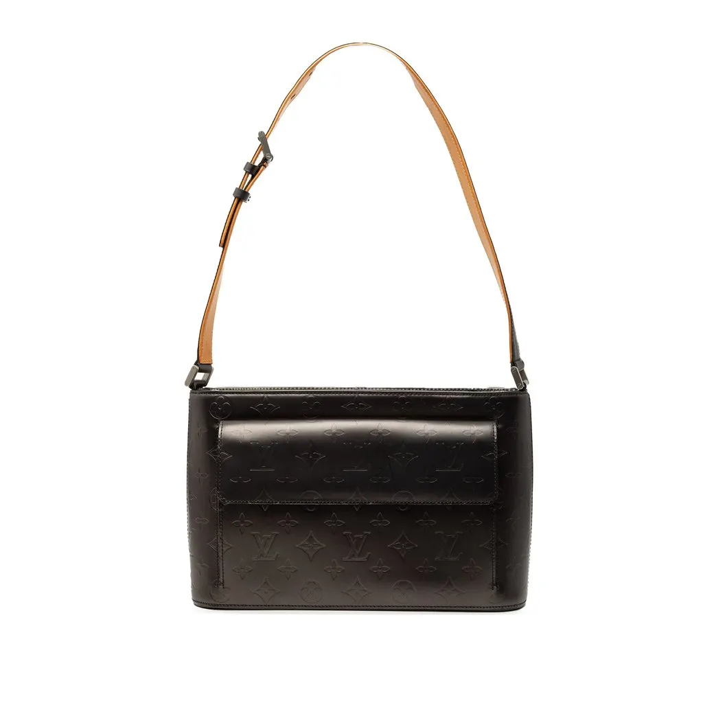 Louis Vuitton Monogram Mat Alston Black Leather Very good - Front View