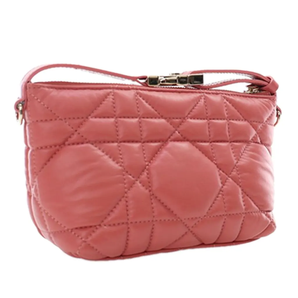 Dior Small Calfskin Macrocannage Diortravel Nomad Pouch Pink Leather Very good - Inside View