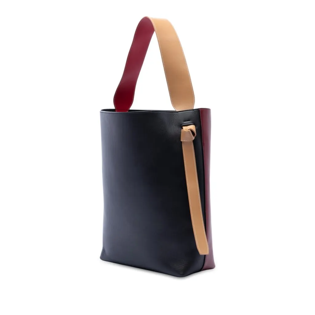 Celine Small Smooth Bicolor Calfskin Twisted Cabas Tote Red Leather Very good - Back View