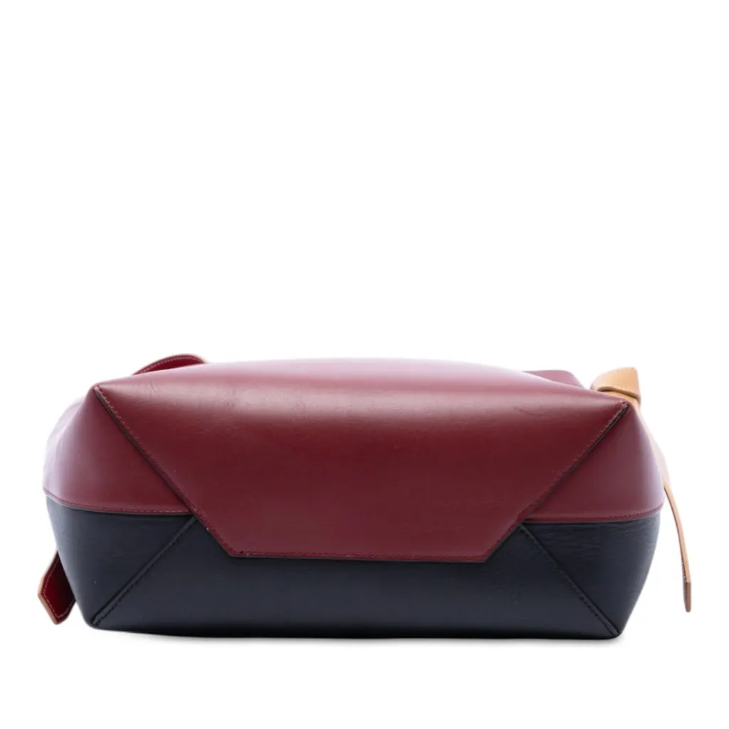 Celine Small Smooth Bicolor Calfskin Twisted Cabas Tote Red Leather Very good - Inside View