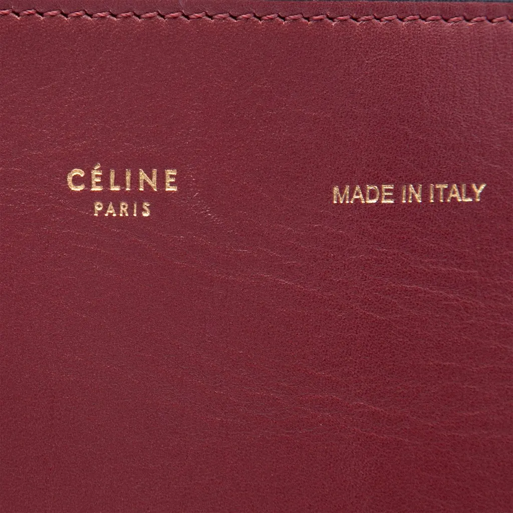 Celine Small Smooth Bicolor Calfskin Twisted Cabas Tote Red Leather Very good - Box View