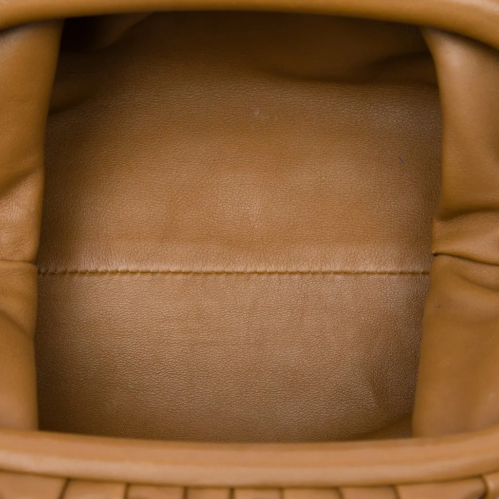 Bottega Veneta Lambskin The Mini Pouch Crossbody Brown Leather Very good - Model View