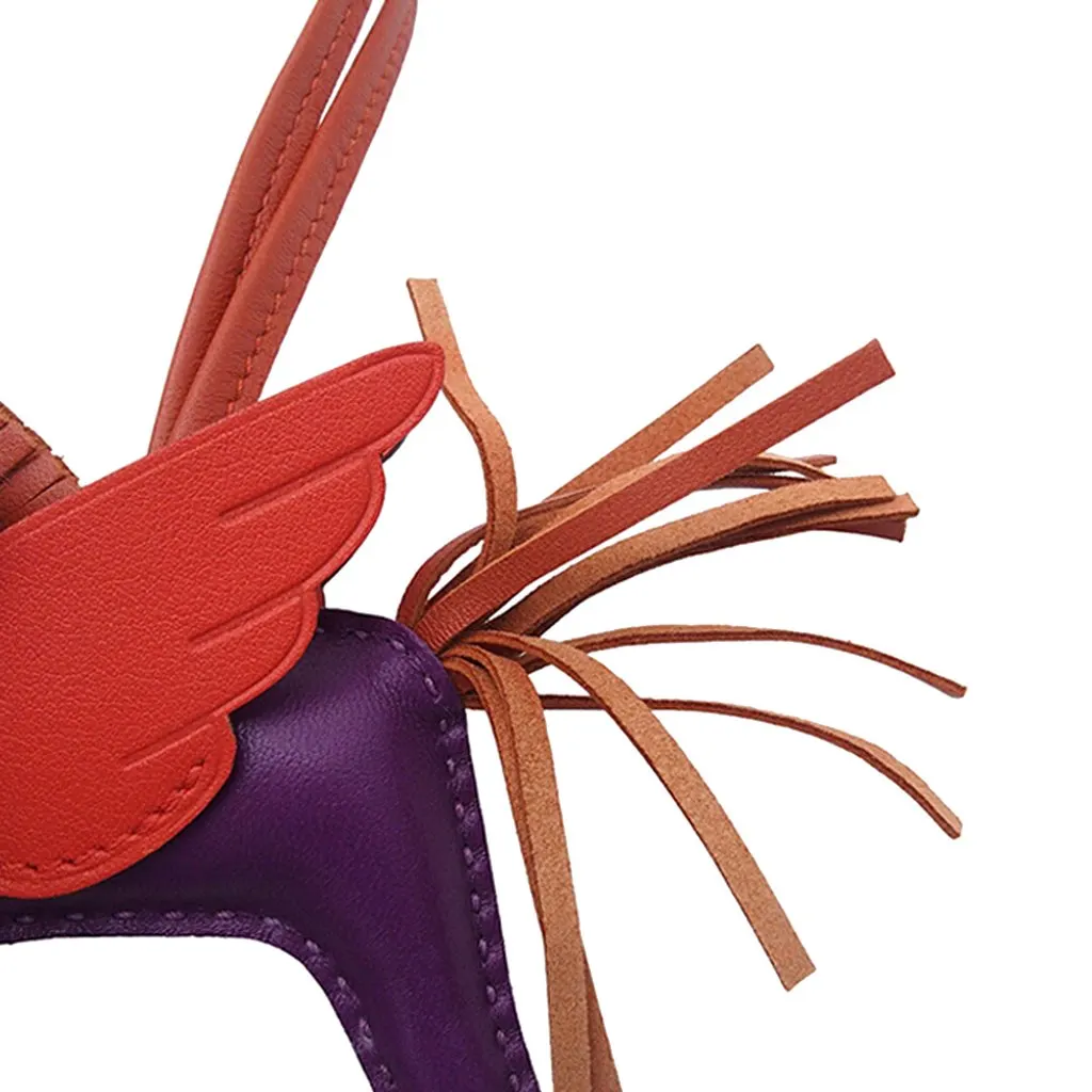Hermès Milo Lambskin and Swift Grigri Rodeo Pegase Bag Charm PM Purple Leather Very good - Inside View